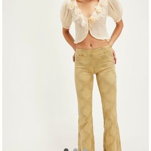 Free People Tan Flare & Wide Leg Jeans